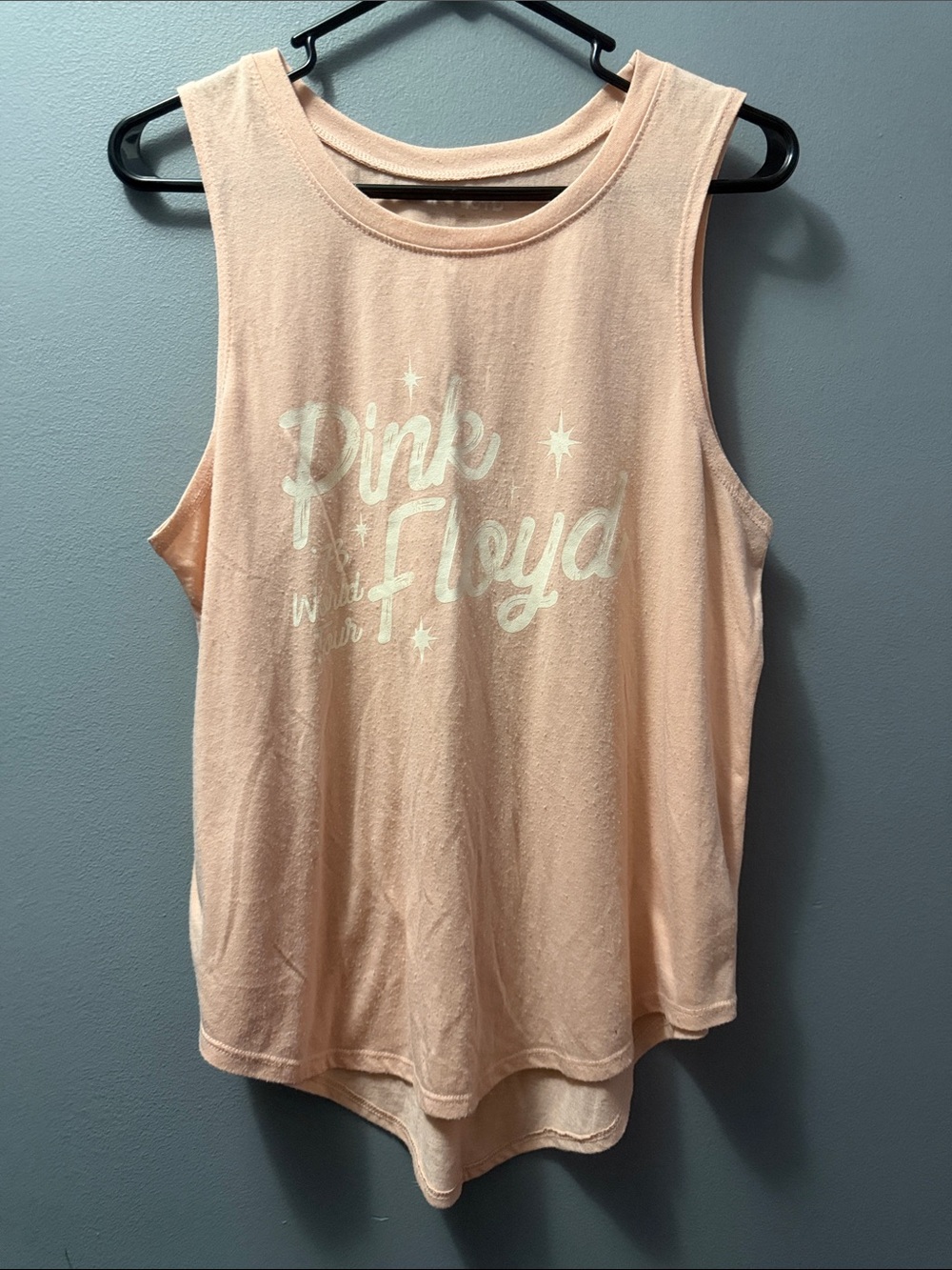 Pink Floyd Peach Muscle Tee with White Logo
